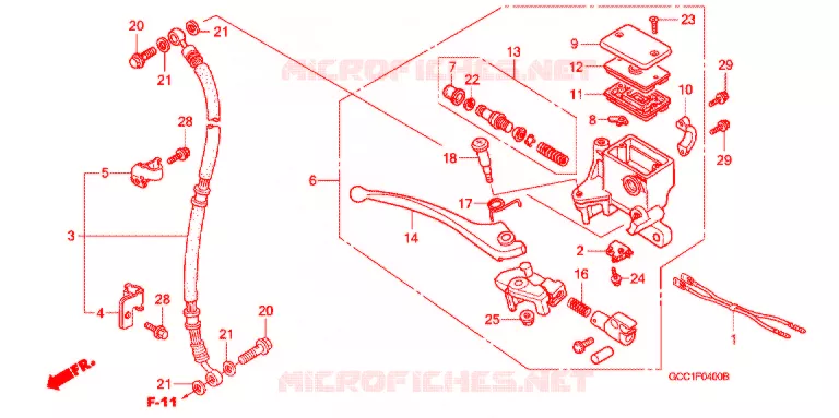MAITRE CYLINDRE DE FREIN AVANT Honda SCOOTER 100 SPACY 2006  SCR100WH6