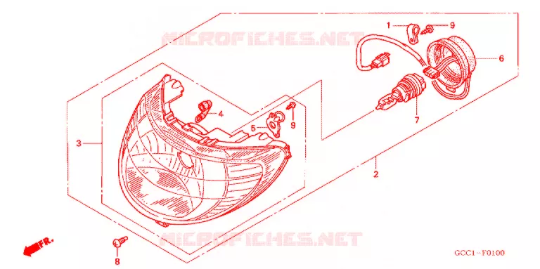 PHARE Honda SCOOTER 100 SPACY 2006  SCR100WH6