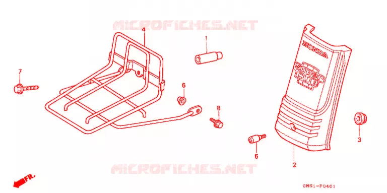 PORTE-BAGAGE AVANT (C100CMP/CMS) Honda MOTO 100 C100 1994  C100CMP
