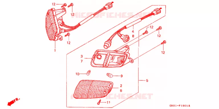 CLIGNOTANT AVANT (C100CMP/CMS) Honda MOTO 100 C100 1996  C100CMS