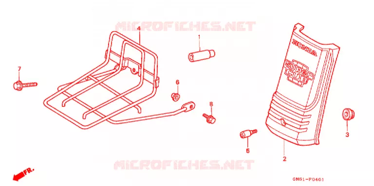 PORTE-BAGAGE AVANT (C100CMP/CMS) Honda MOTO 100 C100 1996  C100CMS