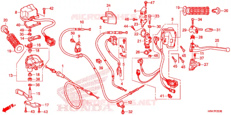 COMMODO - LEVIER - CABLE Honda ATV 500 FOURTRAX 2019  TRX500FM2K