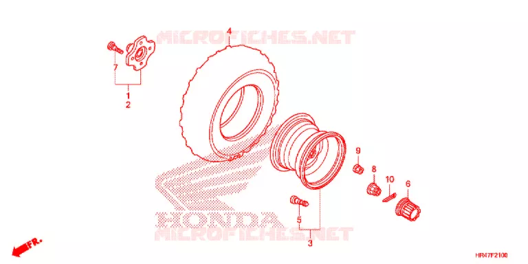 ROUE ARRIERE Honda ATV 500 FOURTRAX 2019  TRX500FM2K