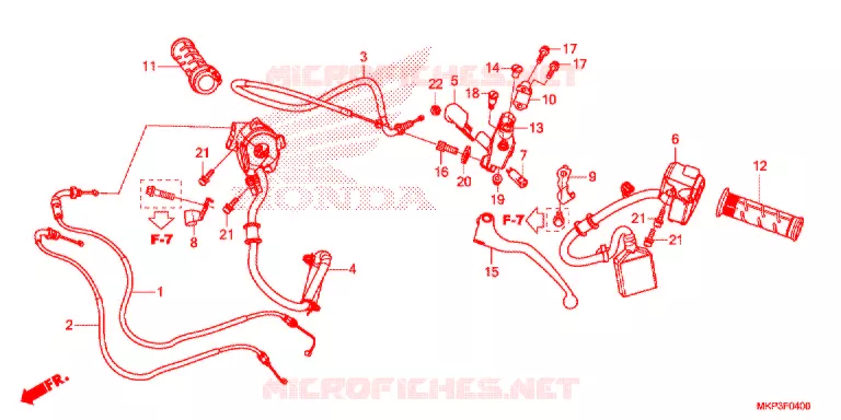 LEVIER DE GUIDON - CABLE - COMMODO Honda MOTO 500 CBR 2020  CBR500RAK