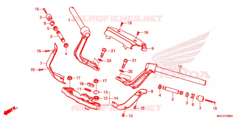 GUIDON - TE DE FOURCHE Honda MOTO 1800 GOLD-WING 2019  GL1800DAK