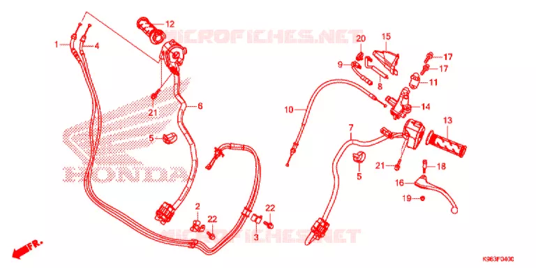 LEVIER DE GUIDON - CABLE - COMMODO Honda SCOOTER 125 PCX 2019  WW125J