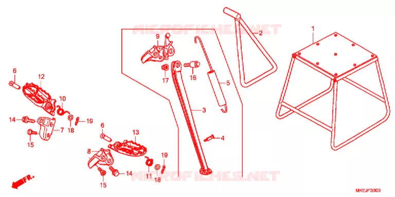 REPOSE PIED - BEQUILLE Honda MOTO 450 CRF 2020  CRF450RL