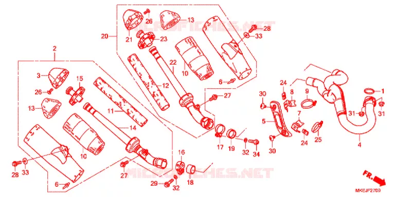 SILENCIEUX D'ECHAPPEMENT Honda MOTO 450 CRF 2020  CRF450RL
