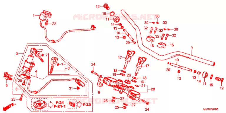 GUIDON - TE DE FOURCHE Honda MOTO 1000 AFRICA-TWIN 2019  CRF1000DK