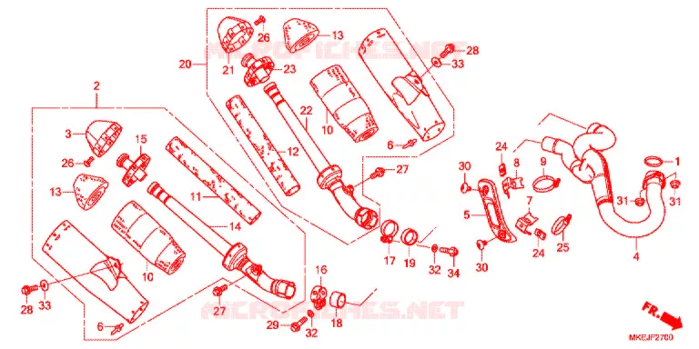 SILENCIEUX D'ECHAPPEMENT Honda MOTO 450 CRF 2019  CRF450RK