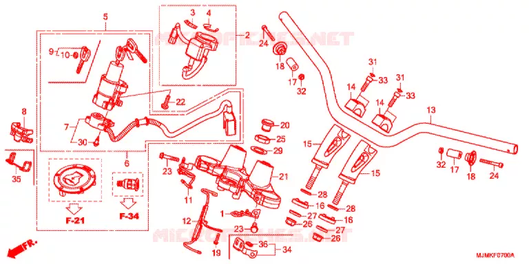 GUIDON - TE DE FOURCHE Honda MOTO 800 CROSSRUNNER 2020  VFR800XK