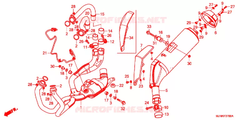 SILENCIEUX D'ECHAPPEMENT Honda MOTO 800 CROSSRUNNER 2019  VFR800XK