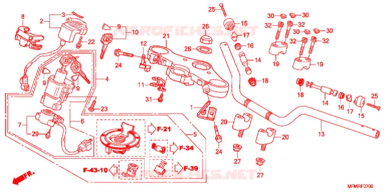GUIDON - TE DE FOURCHE Honda MOTO 400 CB 2021  CB400SADK