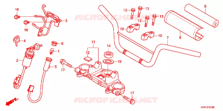 GUIDON - TE DE FOURCHE Honda MOTO 110 CRF 2019  CRF110FK
