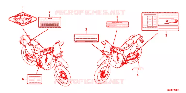 ETIQUETTE DE PRECAUTIONS (CRF250RL/RDA/RLA/RLD) Honda MOTO 250 CRF 2020  CRF250RLAK