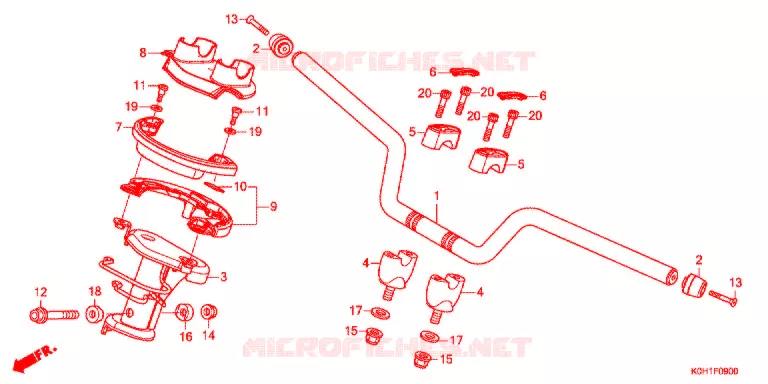 GUIDON - CARENAGE Honda SCOOTER electric PCX 2019  EVA4AK