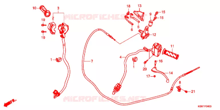 LEVIER DE GUIDON - CABLE - COMMODO Honda SCOOTER electric PCX 2019  EVA4AK