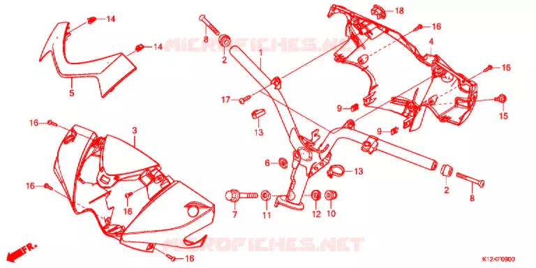 GUIDON - CARENAGE Honda SCOOTER 125 LEAD 2019  NHX125L