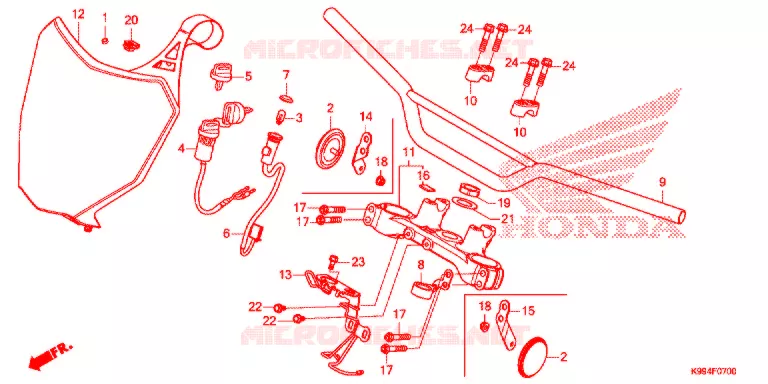GUIDON - TE DE FOURCHE Honda MOTO 250 CRF 2020  CRF250FL