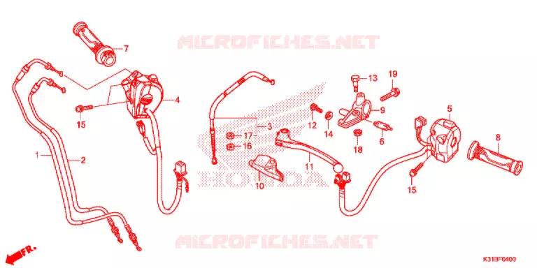 LEVIER DE GUIDON - CABLE - COMMODO Honda MOTO 250 CB 2019  MC250CK