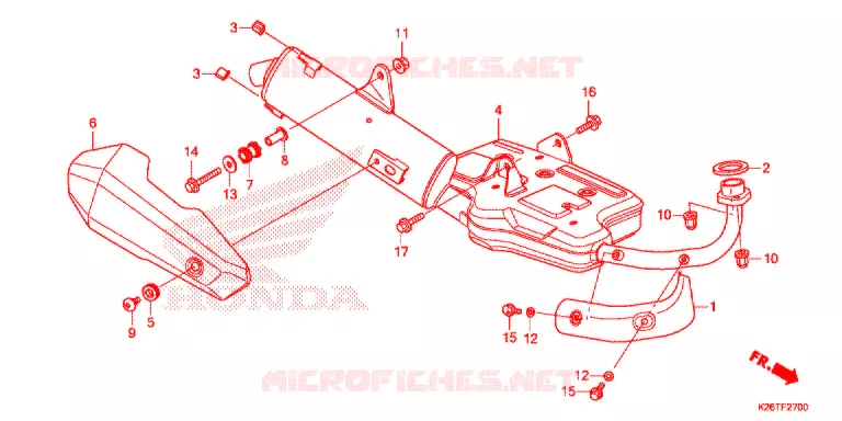 SILENCIEUX D'ECHAPPEMENT Honda MOTO 125 MSX 2018  MSX125AJ_TH