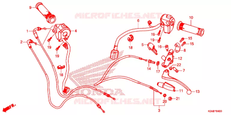 LEVIER DE GUIDON - CABLE - COMMODO Honda MOTO 300 CB 2021  CBF300NAK