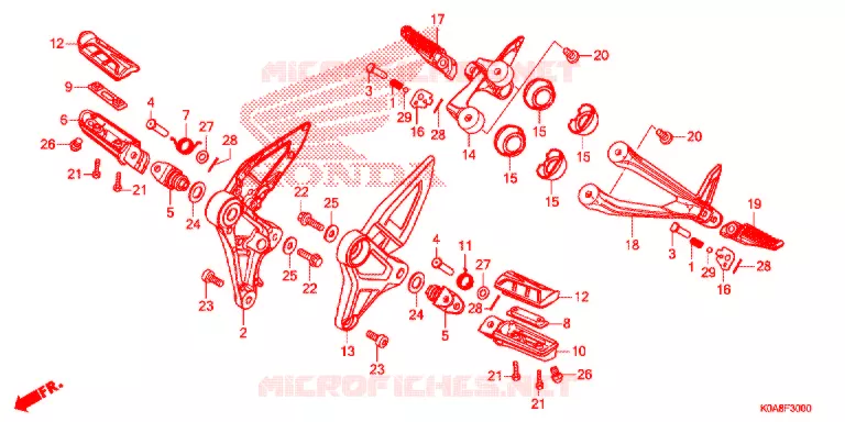 REPOSE PIED Honda MOTO 300 CB 2023  CBF300NAK