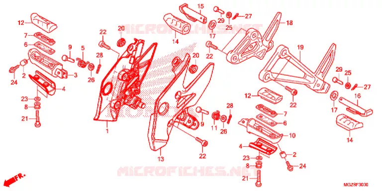 REPOSE PIED Honda MOTO 500 CBR 2015  CBR500RAF