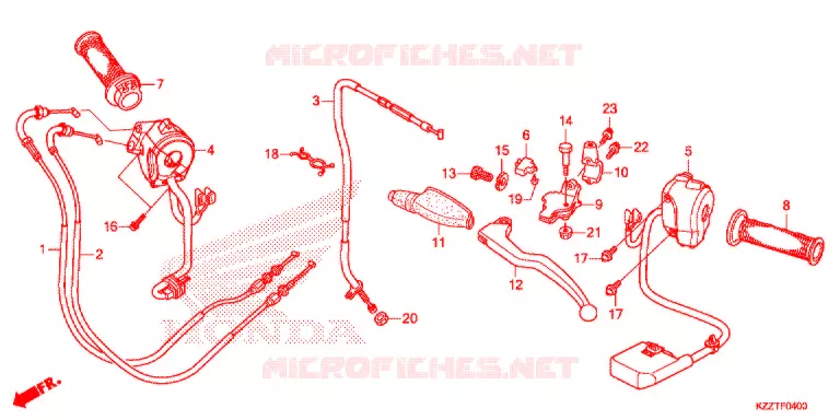 LEVIER DE GUIDON - CABLE - COMMODO Honda MOTO 250 CRF 2019  CRF250LDJ