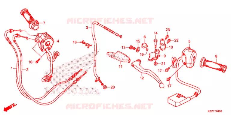 LEVIER DE GUIDON - CABLE - COMMODO Honda MOTO 250 CRF 2020  CRF250LDK