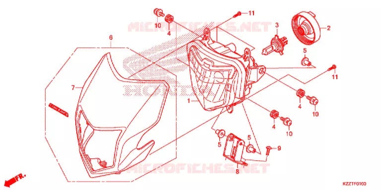 PHARE (CRF250LD) Honda MOTO 250 CRF 2019  CRF250LDK