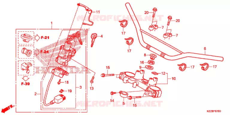 GUIDON - TE DE FOURCHE Honda MOTO 250 CRF 2015  CRF250LE