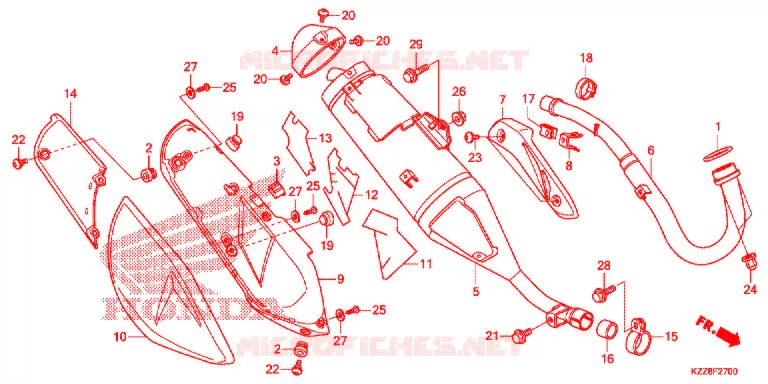 SILENCIEUX D'ECHAPPEMENT Honda MOTO 250 CRF 2018  CRF250LF