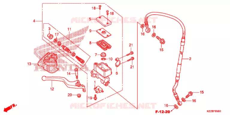 MAITRE CYLINDRE DE FREIN AVANT Honda MOTO 250 CRF 2014  CRF250ME