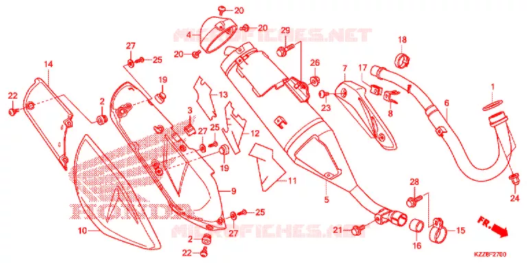 SILENCIEUX D'ECHAPPEMENT Honda MOTO 250 CRF 2014  CRF250ME