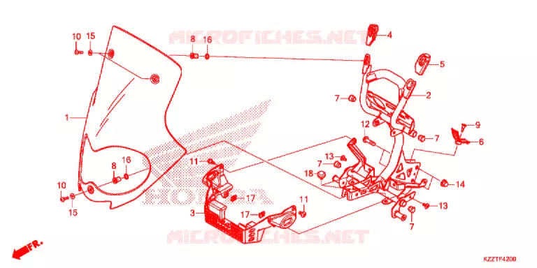PARE-BRISE Honda MOTO 250 CRF 2018  CRF250RLH