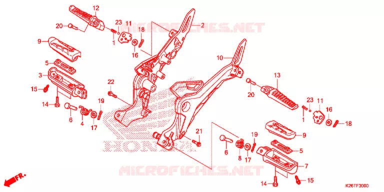 REPOSE PIED Honda MOTO 125 MSX 2018  MSX125AH_TH