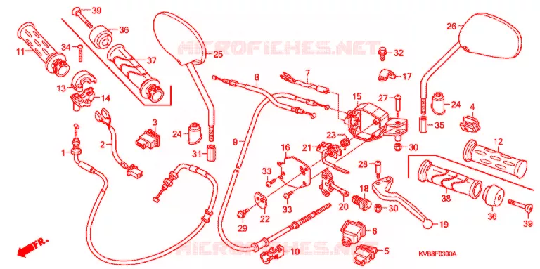 LEVIER DE GUIDON - CABLE - COMMODO (1) Honda SCOOTER 110 CLICK 2006  ANC110BCT6