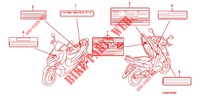 ETIQUETTE DE PRECAUTIONS  pour Honda CLICK 110 FRONT DISK, CASTED WHEELS de 2009