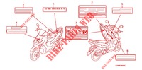 ETIQUETTE DE PRECAUTIONS  pour Honda CLICK 110 FRONT DISK, SPOKED WHEELS de 2007
