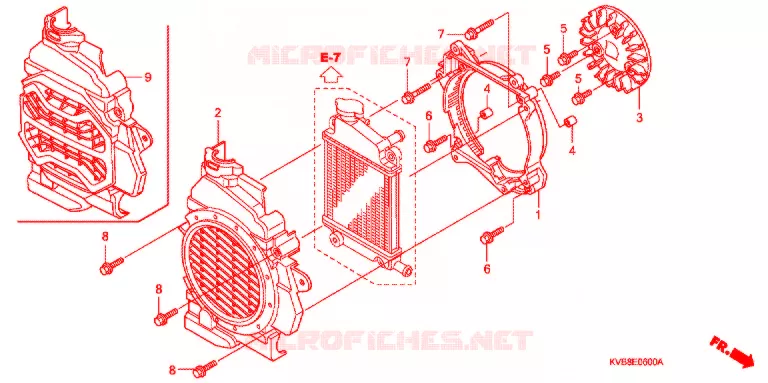 VENTILATEUR ET COUVERCLE DE RADIATEUR Honda SCOOTER 110 CLICK 2009  ANC110BST9