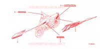 AUTOCOLLANTS (ST8 STH) pour Honda WAVE 100 X de 2007