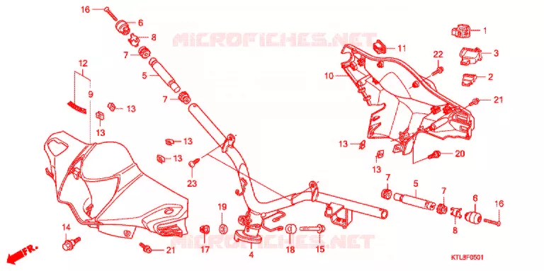 GUIDON - CARENAGE (ST8-STH) Honda MOTO 100 WAVE 2007  ANF100ST8