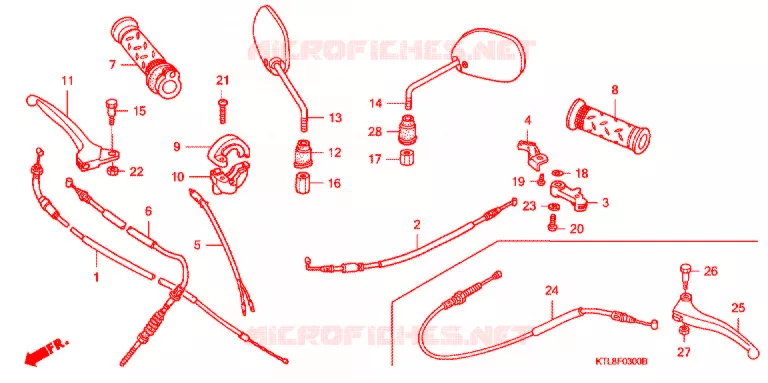 LEVIER DE GUIDON - CABLE Honda MOTO 100 WAVE 2007  ANF100ST8