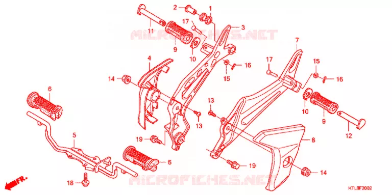 REPOSE PIED (ST8-STH) Honda MOTO 100 WAVE 2007  ANF100ST8