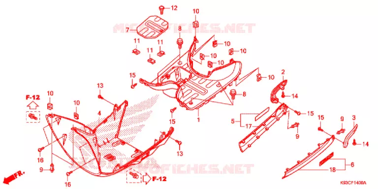 MARCHE PIEDS Honda SCOOTER 110 SCOOPY 2018  ACF110BTJ