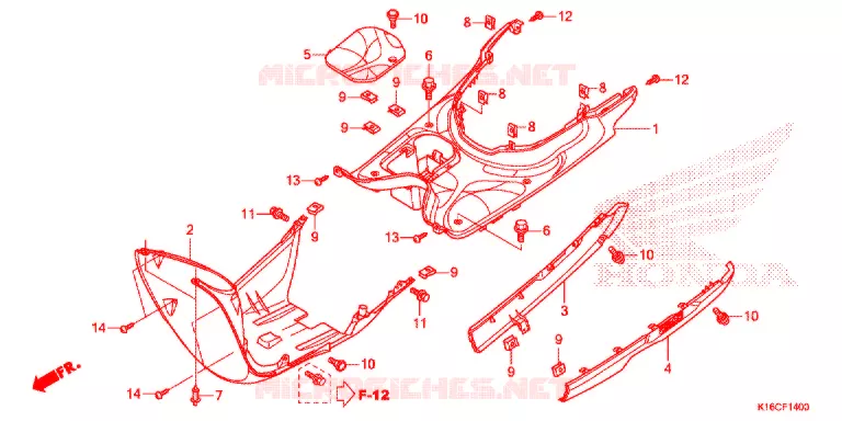 MARCHE PIEDS Honda SCOOTER 110 SCOOPY 2013  ACF110SFD