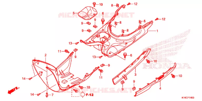 MARCHE PIEDS Honda SCOOTER 110 SCOOPY 2016  ACF110SFG