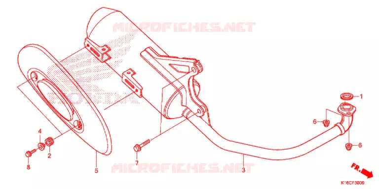 SILENCIEUX D'ECHAPPEMENT Honda SCOOTER 110 SCOOPY 2016  ACF110SFG