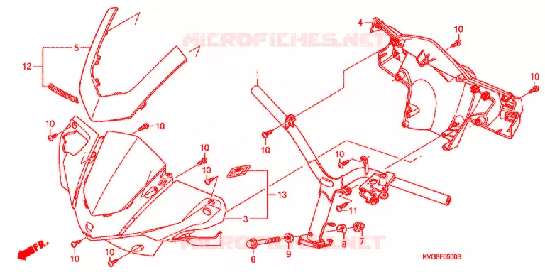 GUIDON - CARENAGE Honda SCOOTER 110 AIR-BLADE 2007  ANC110ART7